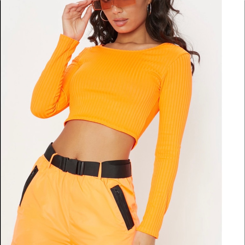 Neon orange crop top brand new with tags
